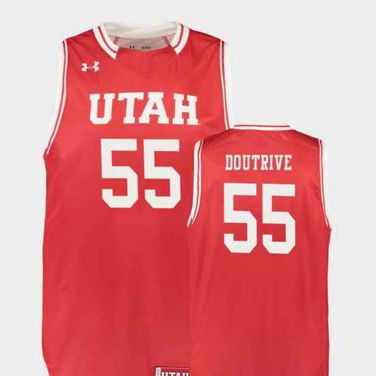 Men Utah Utes Devante Doutrive Red Replica College Basketball Jersey